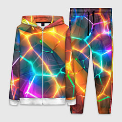 Женский костюм Яркий градиент в разломленных плитах с желтым свет