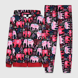 Женский костюм Орнамент разноцветных слонов