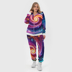 Женский 3D-костюм Космическая галактическая спираль - неоновое свече, цвет: 3D-белый — фото 2