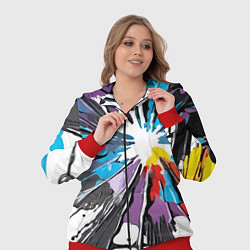 Женский 3D-костюм Кляксы краски - абстракция, цвет: 3D-красный — фото 2