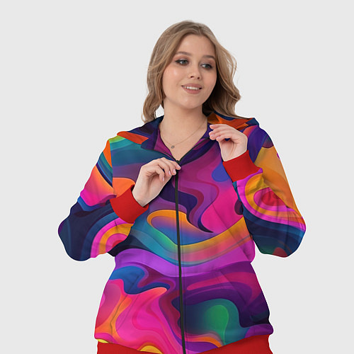 Женский костюм Неоновые формы / 3D-Красный – фото 3