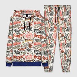 Женский 3D-костюм Нецензурные слова, цвет: 3D-синий