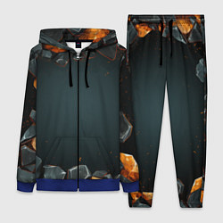 Женский костюм Текстурные темные и золотые камни