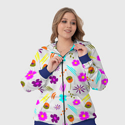 Женский 3D-костюм Яркий цветочный узор-паттерн, цвет: 3D-синий — фото 2