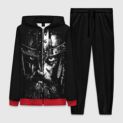 Женский 3D-костюм Суровый викинг в железном шлеме, цвет: 3D-красный