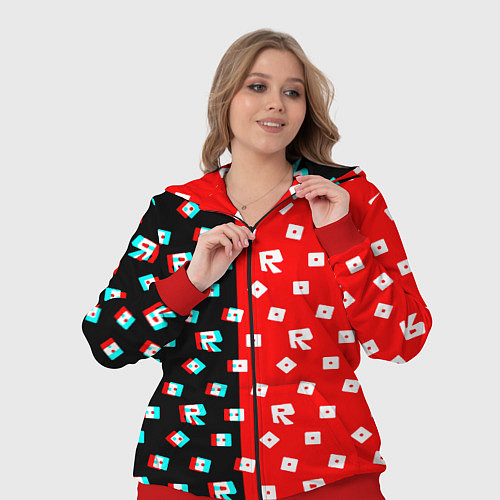 Женский костюм Roblox glitch pattern / 3D-Красный – фото 3