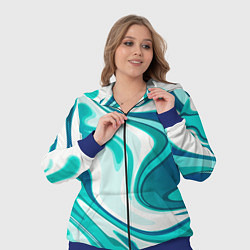 Женский 3D-костюм Абстракция сине белый мрамор, цвет: 3D-синий — фото 2