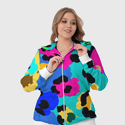 Женский 3D-костюм Радужный неоновый леопард, цвет: 3D-белый — фото 2