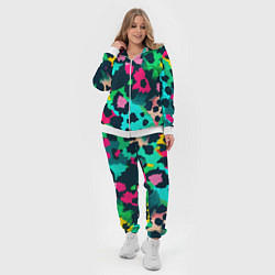 Женский 3D-костюм Кислотный зеленый леопардовый камуфляж, цвет: 3D-белый — фото 2