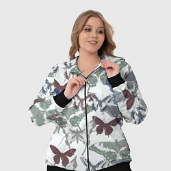 Женский 3D-костюм Бабочки на белом фоне - паттерн, цвет: 3D-черный — фото 2