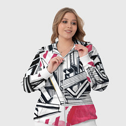 Женский 3D-костюм Скетч архитектуры - акварельная абстракция, цвет: 3D-белый — фото 2