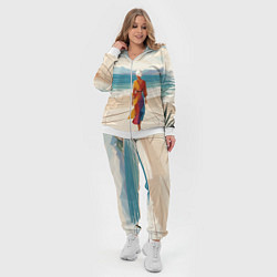 Женский 3D-костюм Летний пейзаж с женщиной на пляже, цвет: 3D-белый — фото 2