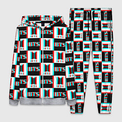 Женский костюм BTS glitch pattern