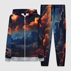 Женский 3D-костюм Разноцветные акварельные облака, цвет: 3D-меланж