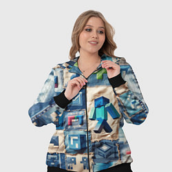 Женский 3D-костюм Minecraft шагает на пэчворк, цвет: 3D-черный — фото 2