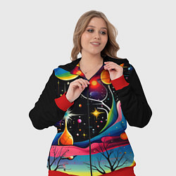 Женский 3D-костюм Необычная планета и космос в стиле Сальвадор Дали, цвет: 3D-красный — фото 2