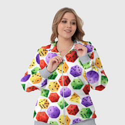 Женский 3D-костюм Игровые разноцветные кости паттерн, цвет: 3D-меланж — фото 2