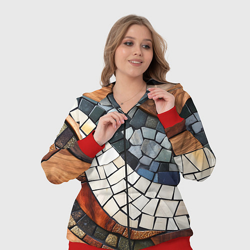 Женский костюм Плиточная мозайка / 3D-Красный – фото 3