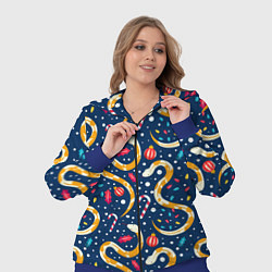 Женский 3D-костюм Новогодний паттерн символ года 2025, цвет: 3D-синий — фото 2