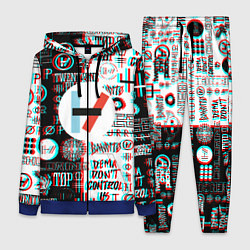 Женский 3D-костюм Twenty one pilots glitch pattern, цвет: 3D-синий