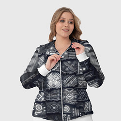 Женский 3D-костюм Африканские узоры на пэчворк дениме, цвет: 3D-белый — фото 2