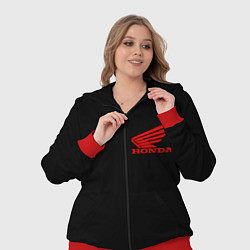 Женский 3D-костюм Honda red logo auto steel, цвет: 3D-красный — фото 2