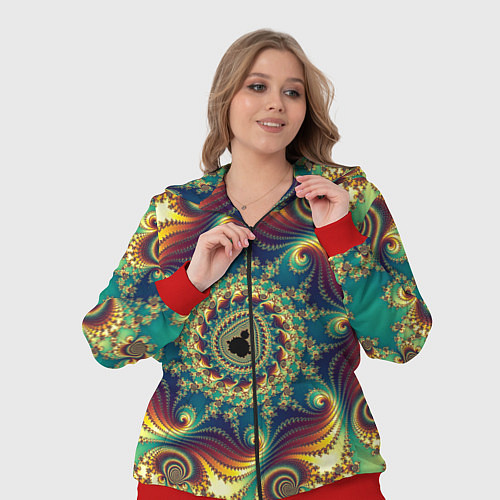 Женский костюм Оптический узор текстура / 3D-Красный – фото 3