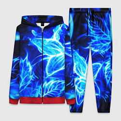 Женский 3D-костюм Огненный синий цветок, цвет: 3D-красный