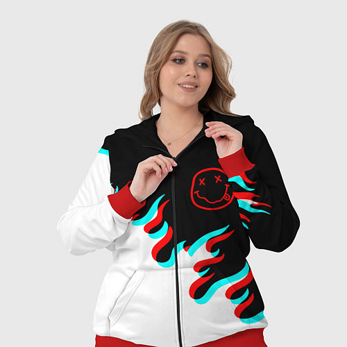 Женский костюм Нирвана глитч огонь / 3D-Красный – фото 3