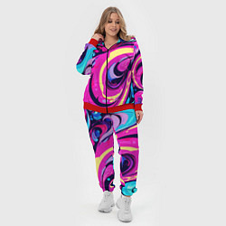 Женский 3D-костюм Сине-розовый узор, цвет: 3D-красный — фото 2