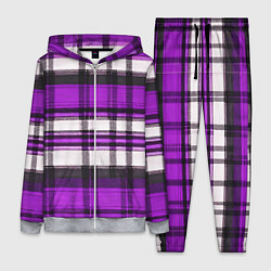 Женский костюм Фиолетово-белая ткань в клетку