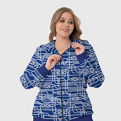 Женский 3D-костюм Паттерн с узлами водопроводного лабиринта, цвет: 3D-синий — фото 2