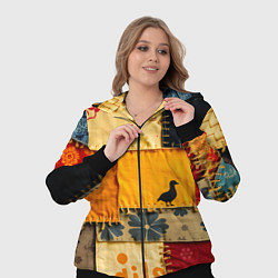 Женский 3D-костюм Пэчворк с птичкой, цвет: 3D-черный — фото 2