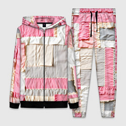 Женский 3D-костюм Розовый пэчворк, цвет: 3D-черный
