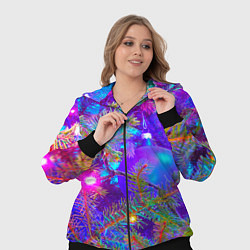 Женский 3D-костюм Новогоднее свечение гирлянд, цвет: 3D-черный — фото 2