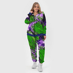 Женский 3D-костюм Фиолетовый минерал в зелёном камне, цвет: 3D-синий — фото 2