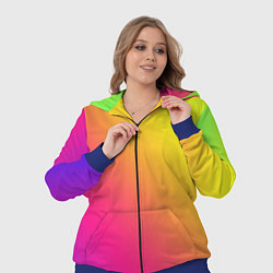 Женский 3D-костюм Градиент зелёно-фиолетовый насыщенный, цвет: 3D-синий — фото 2