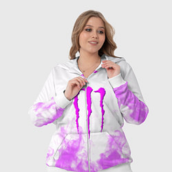Женский 3D-костюм Monster energy neon flame, цвет: 3D-белый — фото 2