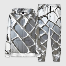 Женский костюм Полированный металл серебряный