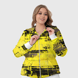 Женский 3D-костюм Чёрно-жёлтый техно-паттерн, цвет: 3D-белый — фото 2