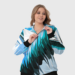 Женский 3D-костюм Чёрно-синие острые полосы на белом фоне, цвет: 3D-черный — фото 2