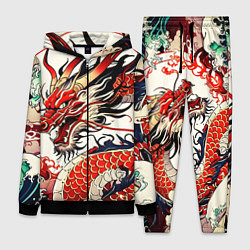 Женский костюм Красный дракон в японском стиле ирезуми