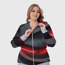 Женский 3D-костюм Плавная красно-черная текстура, цвет: 3D-меланж — фото 2