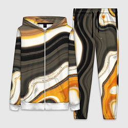 Женский костюм Волнистые чёрно-жёлтые полосы на белом фоне