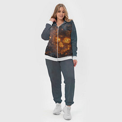 Женский 3D-костюм Череп - огонь, цвет: 3D-белый — фото 2