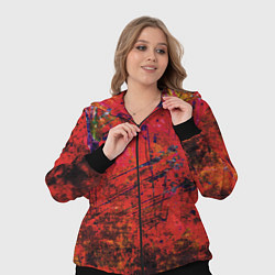 Женский 3D-костюм Абстракция - dark red grunge, цвет: 3D-черный — фото 2