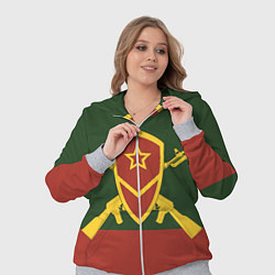 Женский 3D-костюм Мотострелковые войска: герб со щитом, цвет: 3D-меланж — фото 2