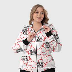 Женский 3D-костюм Сердца и код любви на белом, цвет: 3D-черный — фото 2