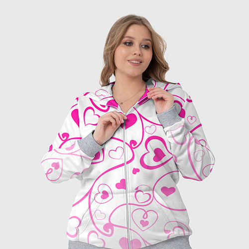 Женский костюм Узорные сердца / 3D-Меланж – фото 3