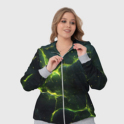 Женский 3D-костюм Разбитая плита с зеленым светом, цвет: 3D-меланж — фото 2